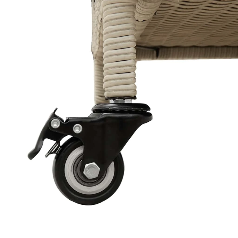 vidaXL dārza uzglabāšanas kaste ar riteņiem gaiši pelēka 110x55x73 cms