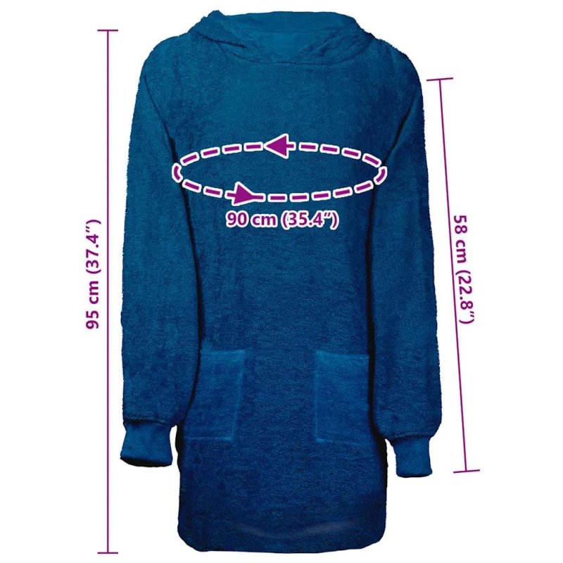 vidaXL Segas džemperis ar kapuci KINN Tumši zils L Kokvilna