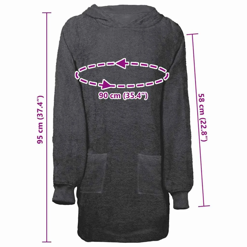 vidaXL Segas džemperis ar kapuci KINN Antracīts L Kokvilna