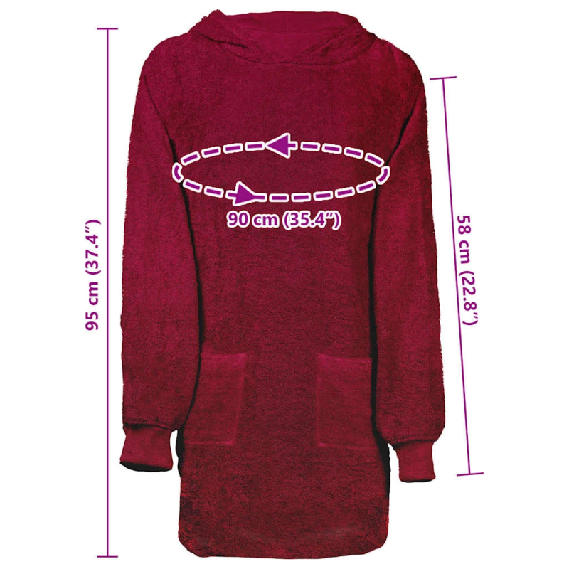 vidaXL Segas džemperis ar kapuci KINN Sarkana L Kokvilna