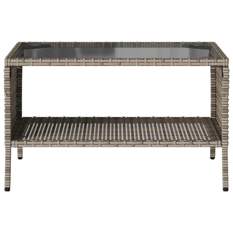 vidaXL Divvietīgs dārza dīvāns ar spilveniem un galdu, pelēks