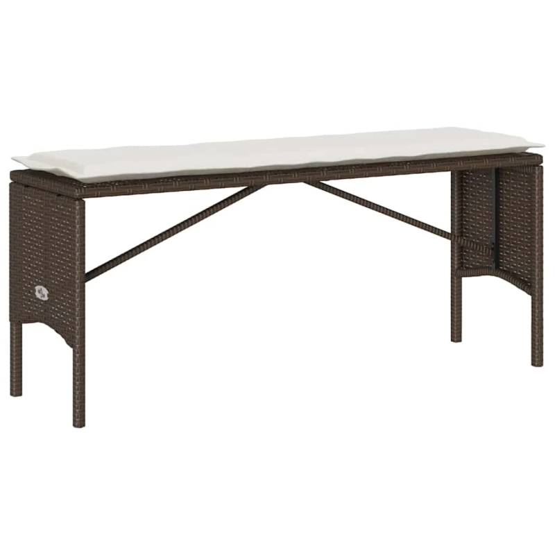 vidaXL 3-daļīgs dārza mēbeļu komplekts, matrači, brūna PE rotangpalma