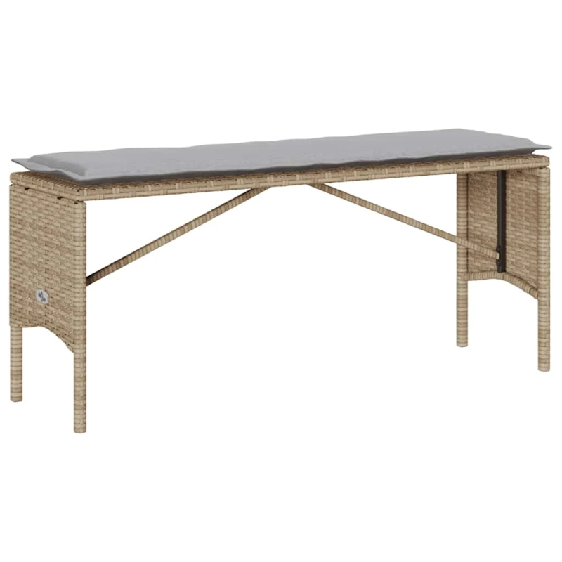 vidaXL 3-daļīgs dārza mēbeļu komplekts, matrači, bēša PE rotangpalma