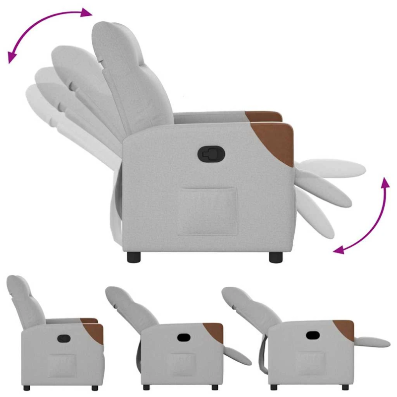 vidaXL Atzveltnes krēsls mākonis pelēks audums