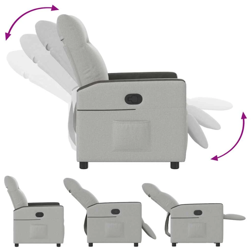 vidaXL Atzveltnes krēsls mākonis pelēks audums