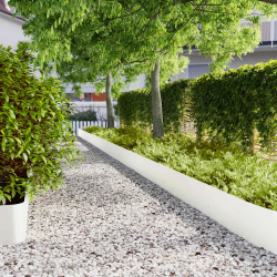 vidaXL Zālāju apmales 10 gab. Baltas 25x103 cm Auksti velmēts tērauds