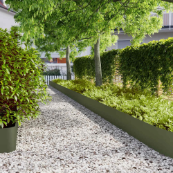 vidaXL zāliena apmales 10 gab Olive Green Auksti velmēts tērauds