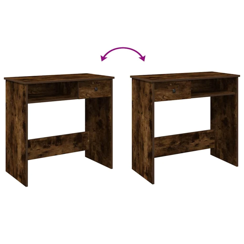 vidaXL rakstāmgalds, ozolkoka krāsa, 80x40x75 cm, inženierijas koks