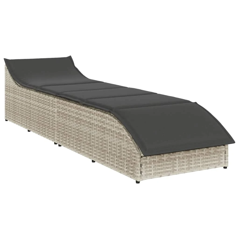 vidaXL Saliekamais sauļošanās krēsls ar spilvenu un uzglabāšanu