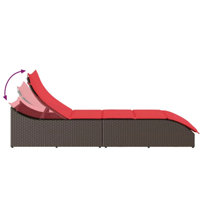 vidaXL Saliekamais sauļošanās krēsls ar spilvenu un uzglabāšanas vietu