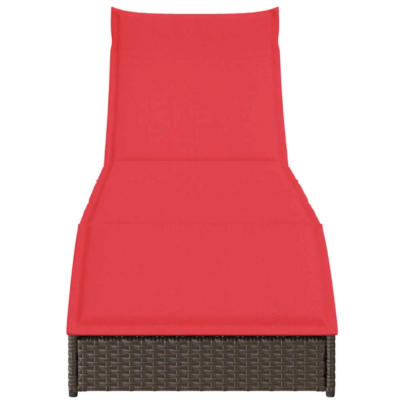 vidaXL Saliekamais sauļošanās krēsls ar spilvenu un uzglabāšanas vietu