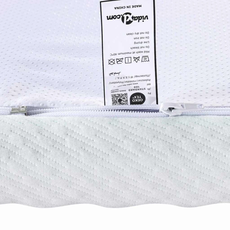 vidaXL Matracis Balts un zaļš 140 x 190 cm Žakarda audums