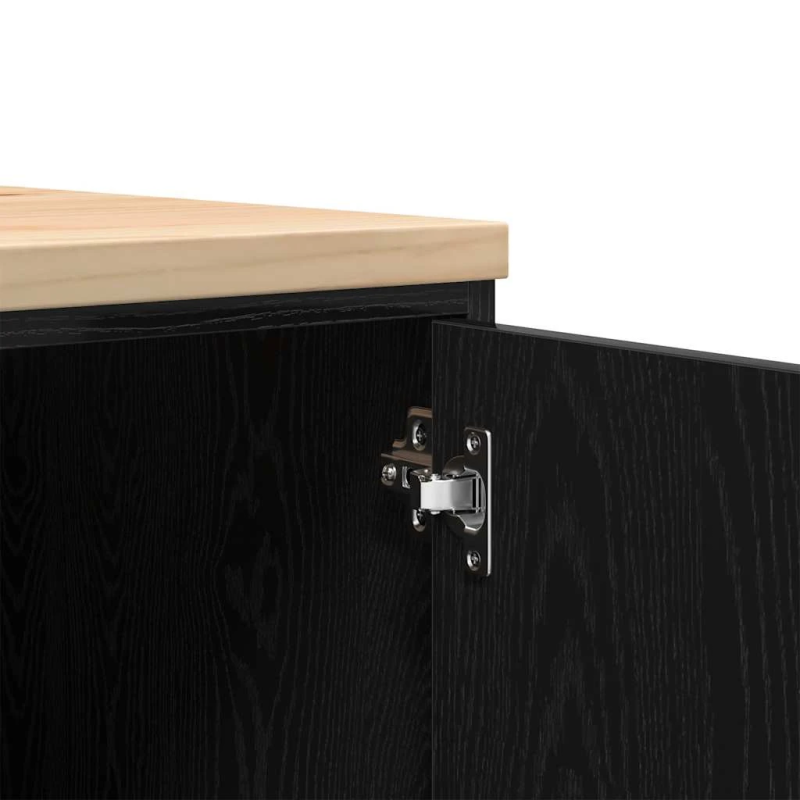 vidaXL Garāžas glabāšanas skapis, melns, 60x51x85 cm priedes masīvkoks