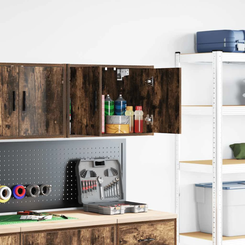 vidaXL Garāžas sienas skapis Kūpināta ozola inženierijas koks