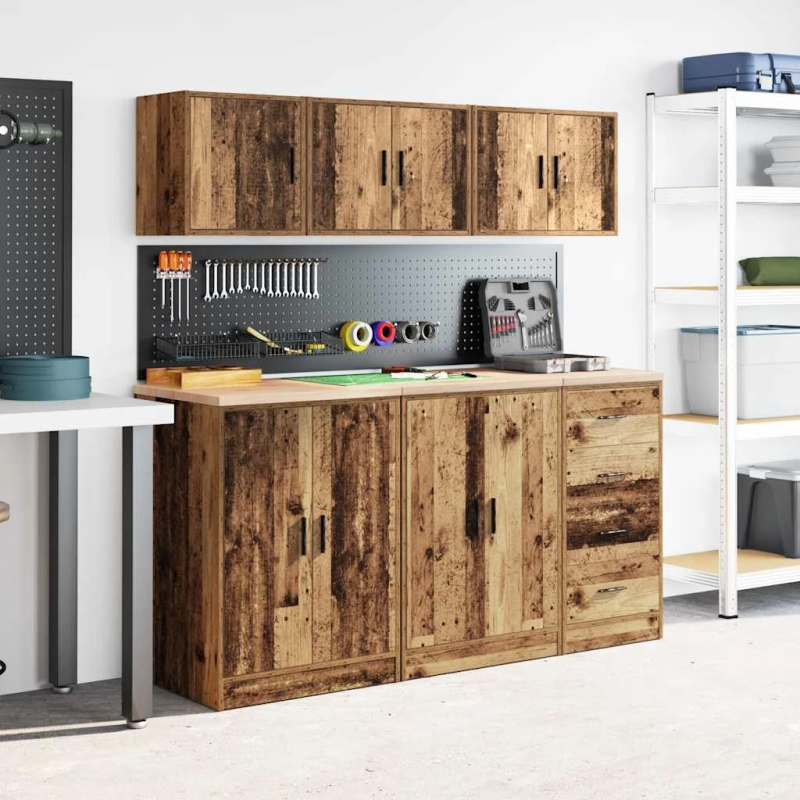 vidaXL garāžas sienas skapis Vecā koka inženierijas koksne