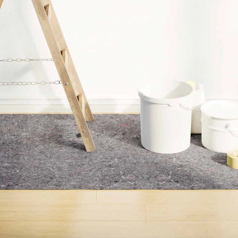 vidaXL krāsotājs flīss, 10 m, 180 g-m², neslīdošs, pelēks