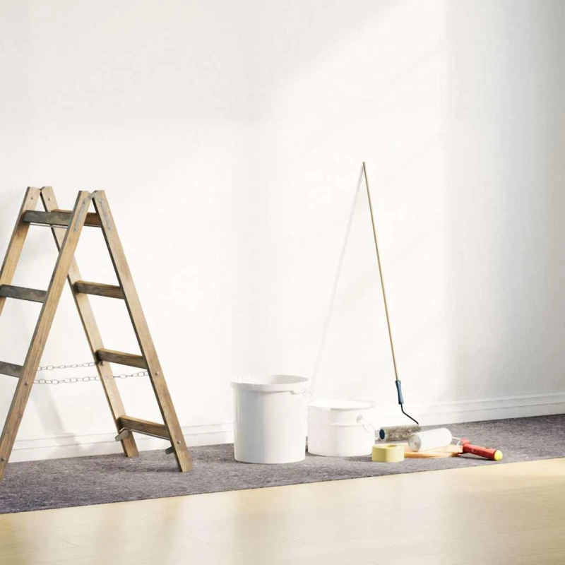 vidaXL krāsotājs flīss, 10 m, 280 g-m², neslīdošs, pelēks