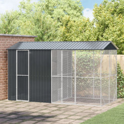 vidaXL Putnu būris Antracīts 430 x 208 x 247 cm Cinkots tērauds