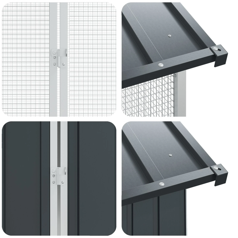 vidaXL Putnu būris Antracīts 645 x 208 x 247 cm Cinkots tērauds