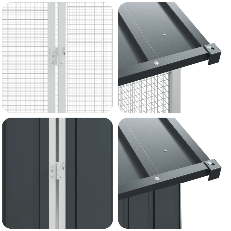 vidaXL Putnu būris Antracīts 645 x 208 x 247 cm Cinkots tērauds