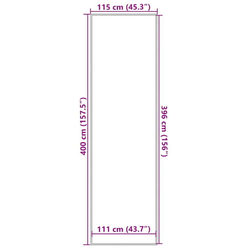 vidaXL durvju paklājs, zils, 115x400 cm