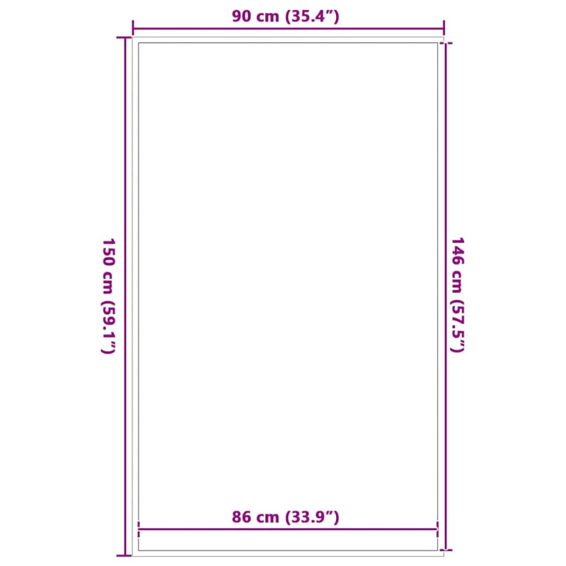 vidaXL durvju paklājs, brūns, 90x150 cm