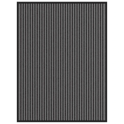 vidaXL durvju paklājs, svītrains, melns un pelēks, 90x120 cm