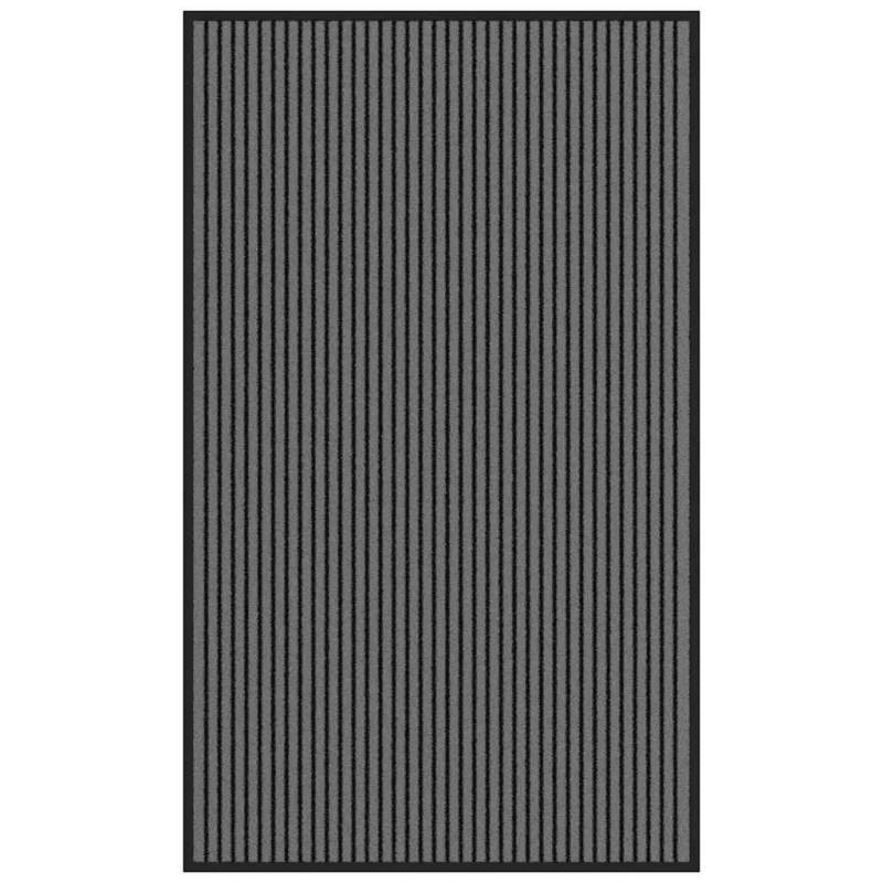 vidaXL durvju paklājs, svītrains, melns un pelēks, 90x150 cm