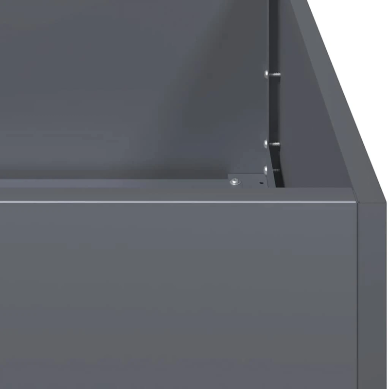 vidaXL puķu pods, antracīta krāsā, 200x40x40 cm, auksti velmēts tērauds