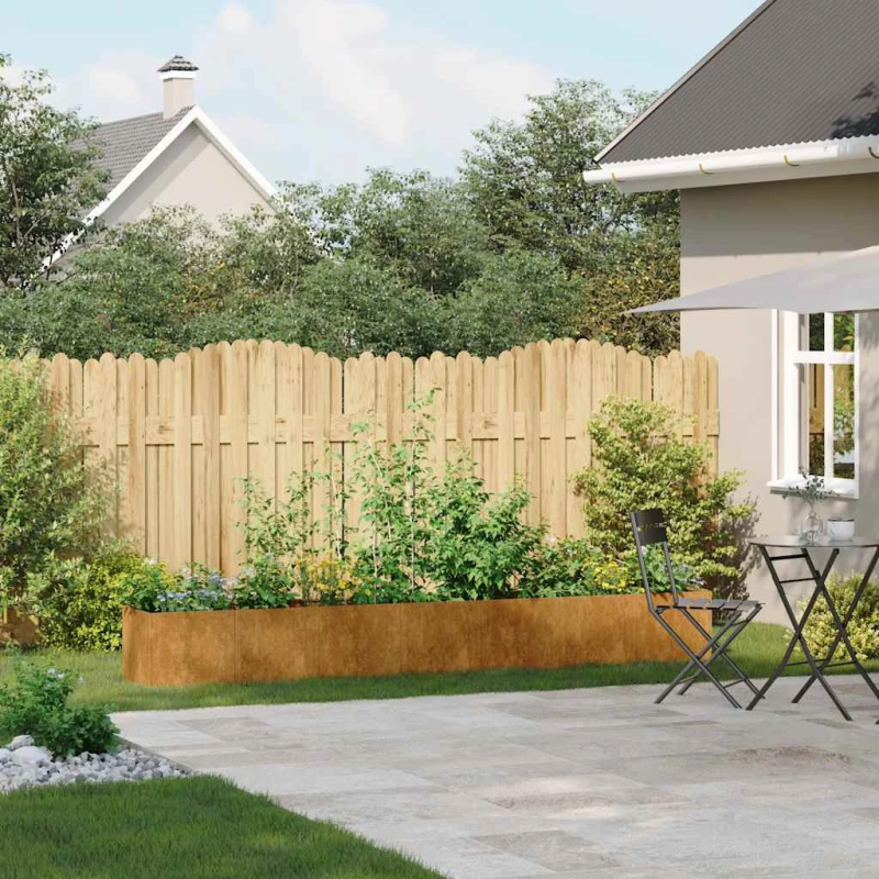 vidaXL puķu kaste, rūsas, 280x40x40 cm, izturīgs tērauds