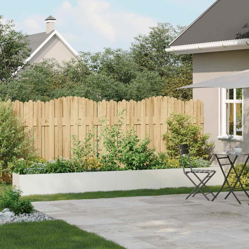 vidaXL puķu kaste, balta, 360x40x40 cm, auksti velmēts tērauds