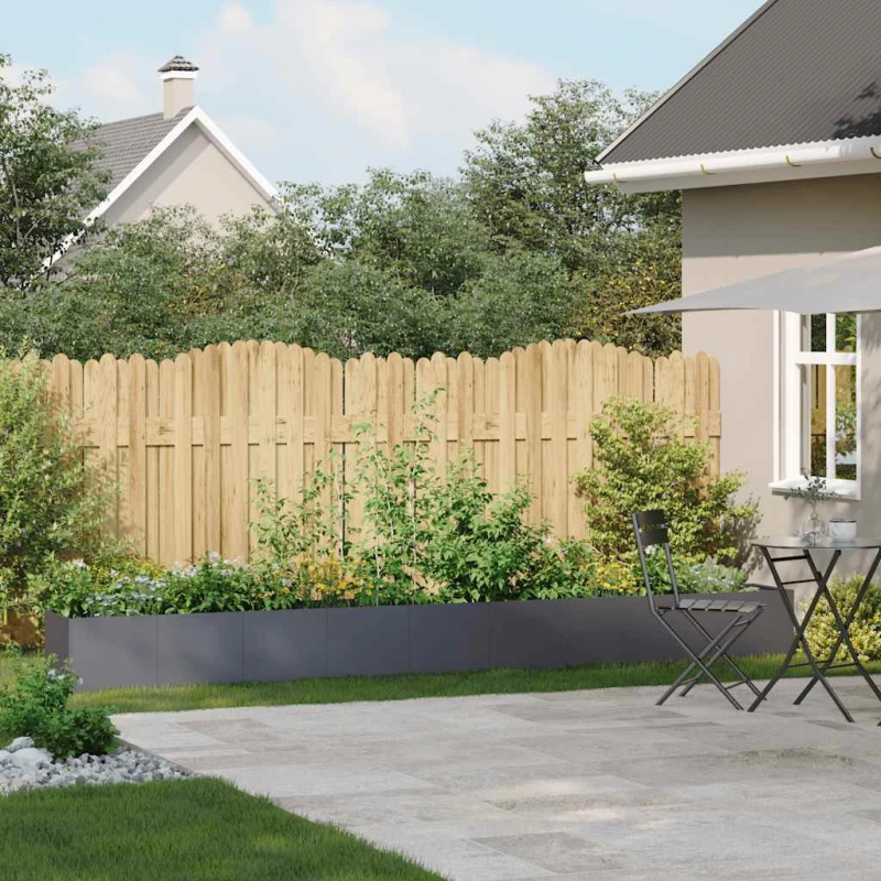 vidaXL puķu kaste, pelēka, 360x40x40 cm, auksti velmēts tērauds