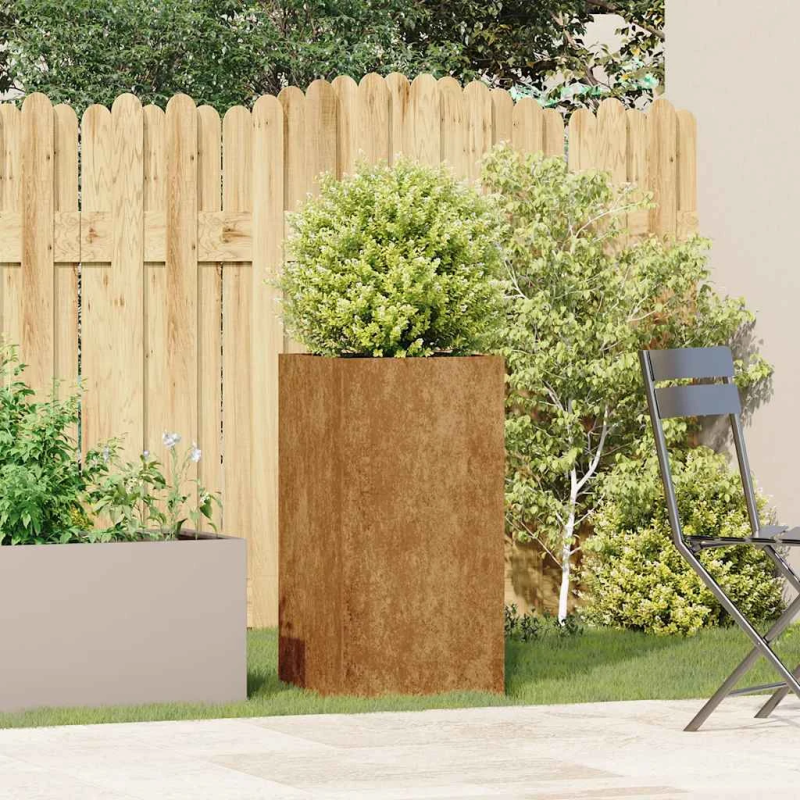 vidaXL puķu kaste, rūsas, 40x40x80 cm, izturīgs tērauds