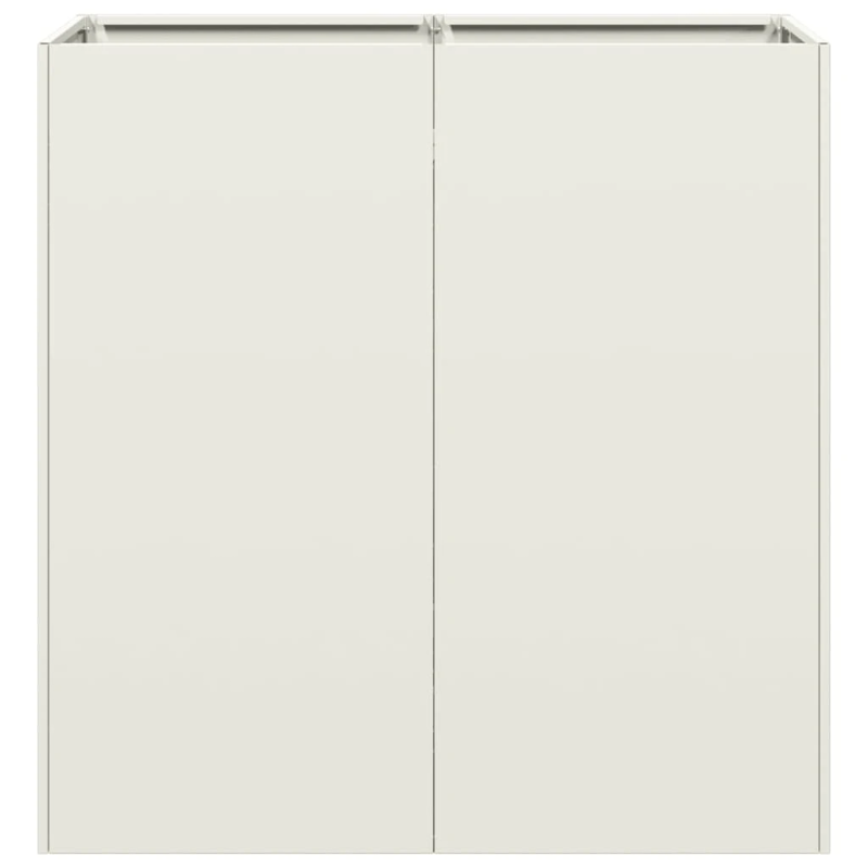 vidaXL puķu kaste, balta, 80x40x80 cm, auksti velmēts tērauds