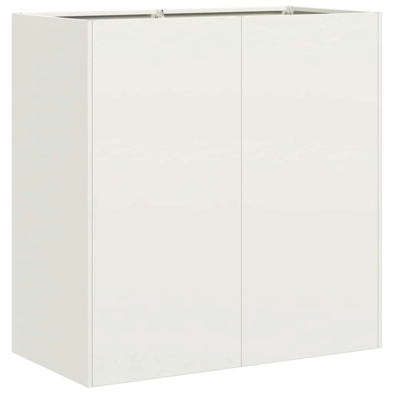 vidaXL puķu kaste, balta, 80x40x80 cm, auksti velmēts tērauds