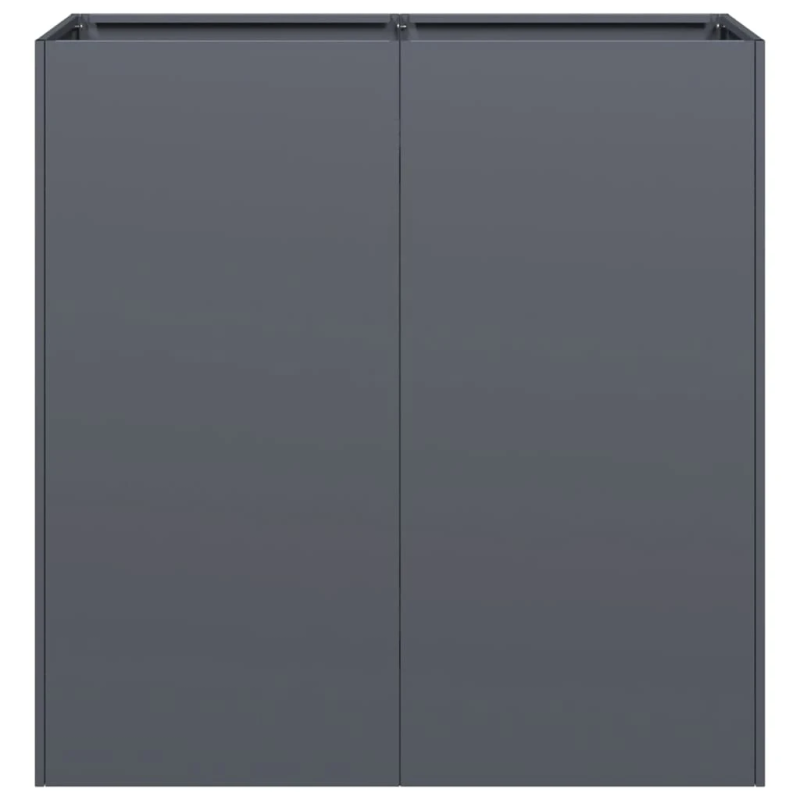 vidaXL puķu kaste, pelēka, 80x40x80 cm, auksti velmēts tērauds