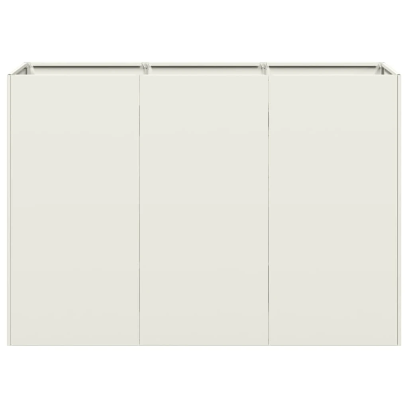 vidaXL puķu kaste, balta, 120x40x80 cm, auksti velmēts tērauds