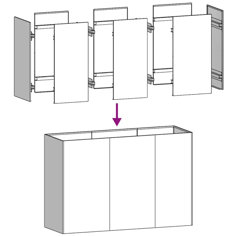 vidaXL puķu kaste, balta, 120x40x80 cm, auksti velmēts tērauds