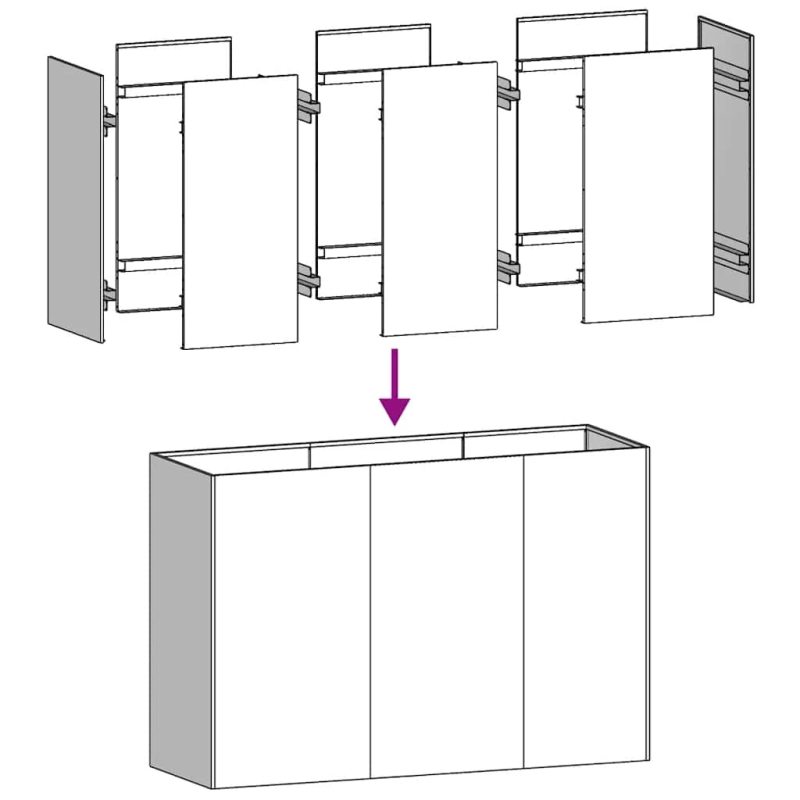 vidaXL puķu kaste, pelēka, 120x40x80 cm, auksti velmēts tērauds