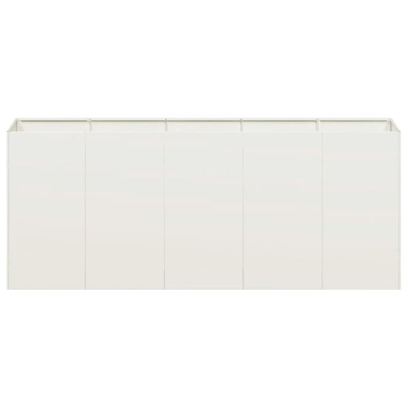 vidaXL puķu kaste, balta, 200x40x80 cm, auksti velmēts tērauds