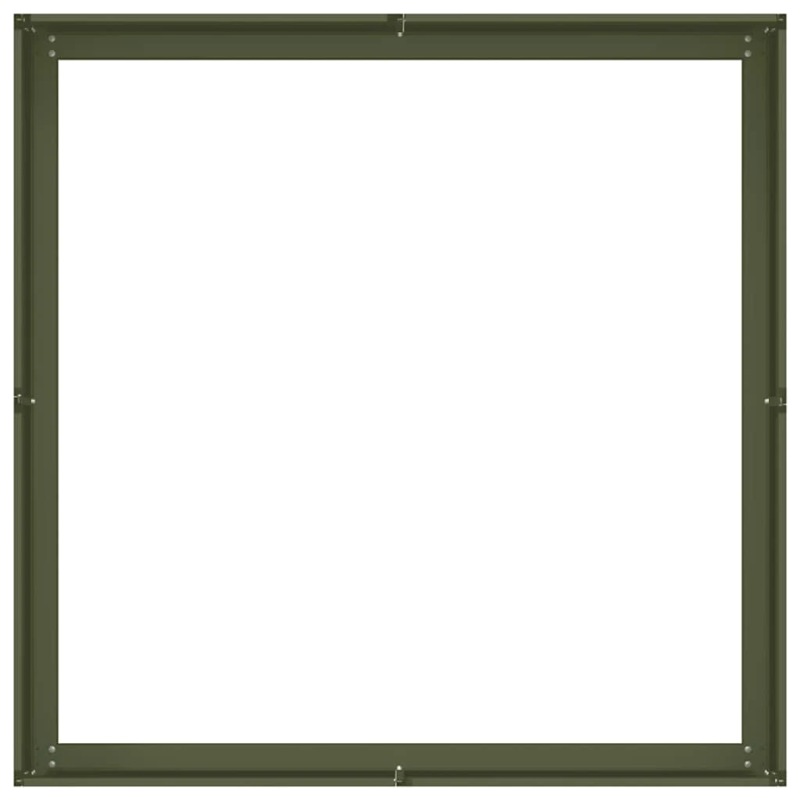 vidaXL puķu kaste, olīvzaļa, 100x100x30 cm, tērauds