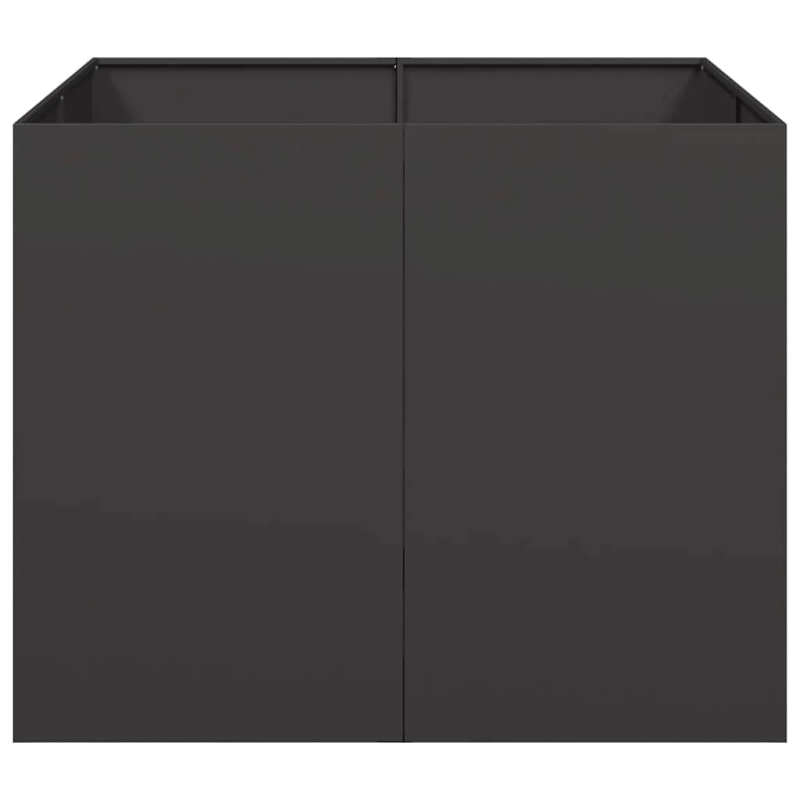 vidaXL puķu kaste, melna, 100x100x80 cm, tērauds