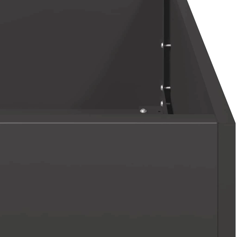 vidaXL puķu kaste, melna, 100x100x80 cm, tērauds