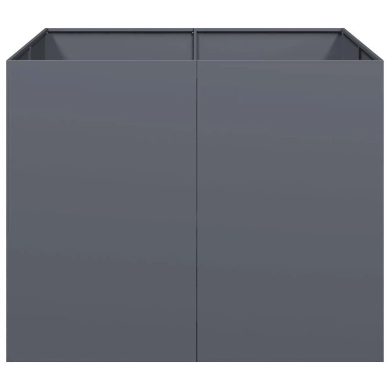 vidaXL puķu kaste, pelēka, 100x100x80 cm, tērauds