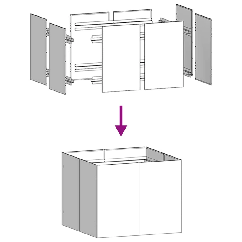 vidaXL puķu kaste, 100x100x80 cm, cinkots tērauds