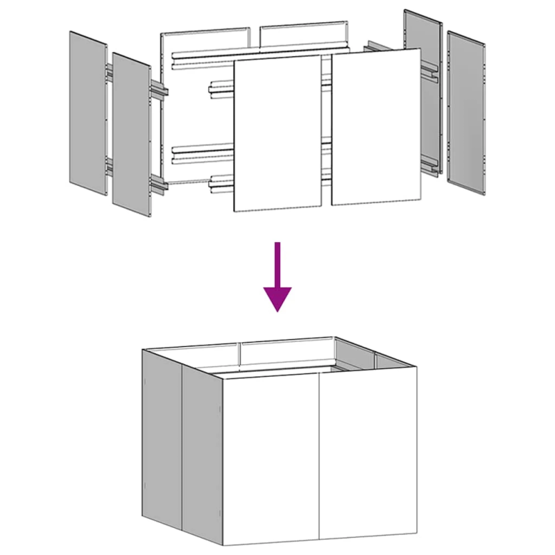 vidaXL puķu kaste, rūsas, 100x100x80 cm, izturīgs tērauds