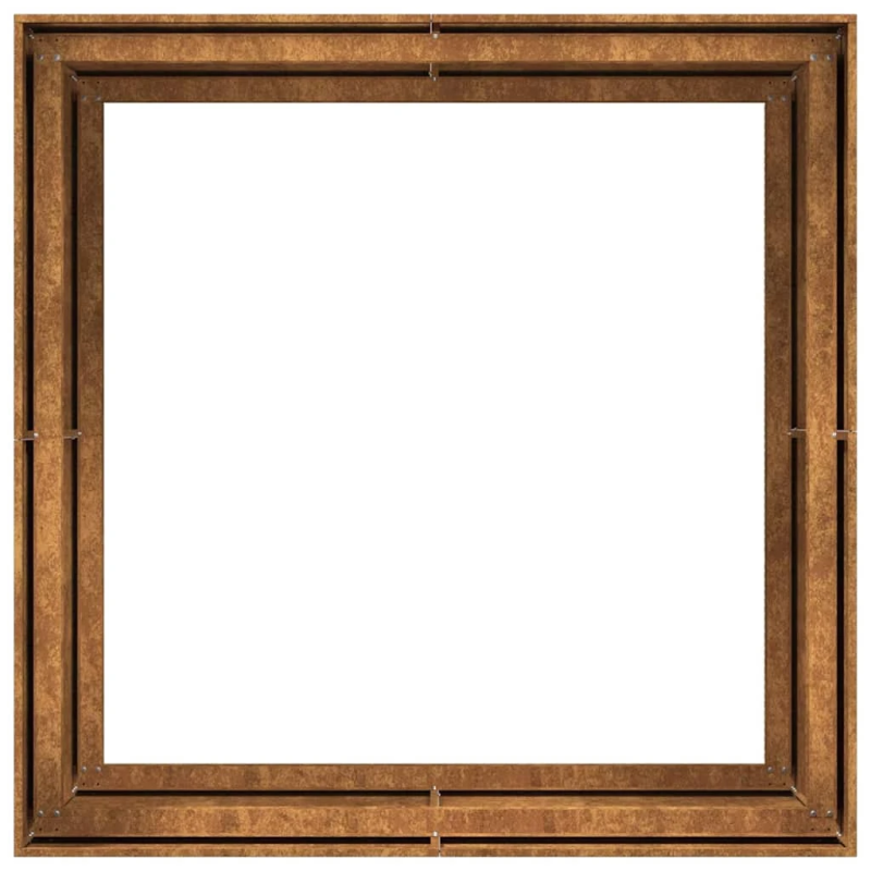 vidaXL puķu kaste, rūsas, 100x100x80 cm, izturīgs tērauds