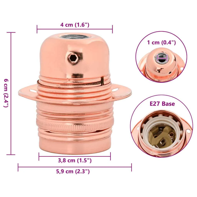 vidaXL Lampu turētāji 2 gab Rose Gold E27