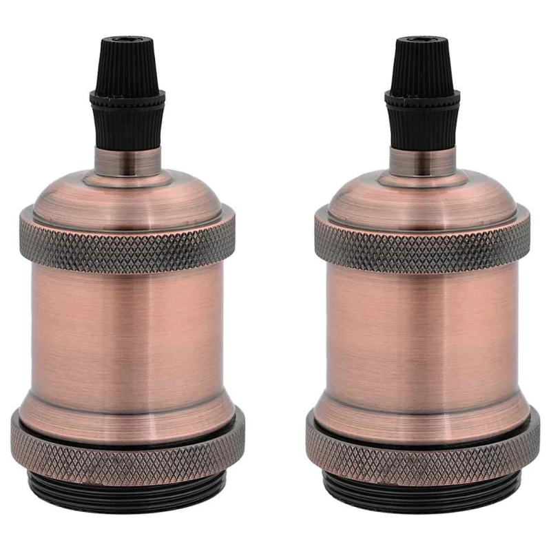 vidaXL Lampu turētāji 2 gab Red Bronze E27