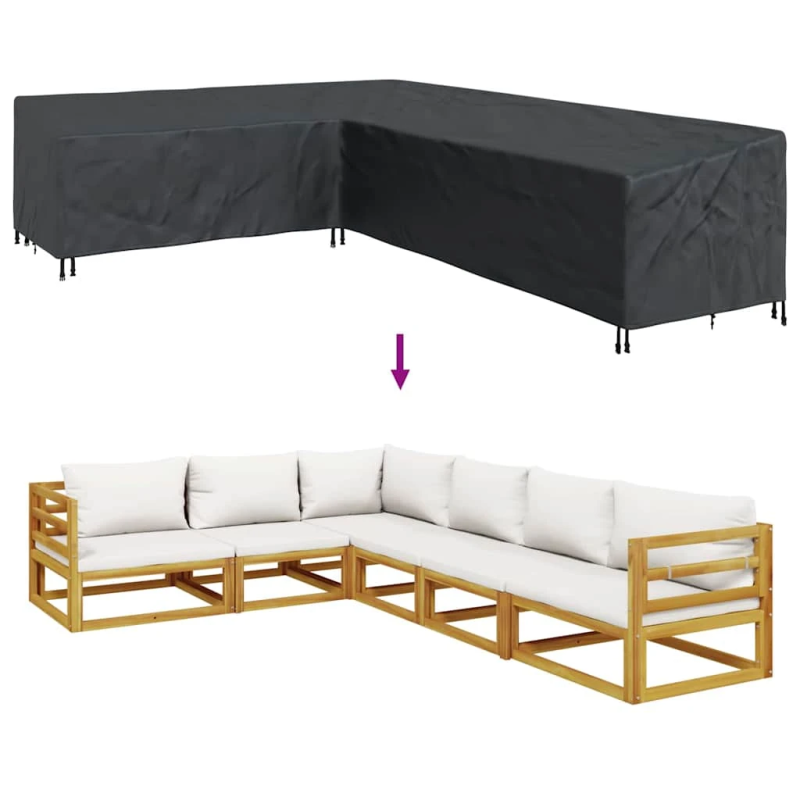 vidaXL Mēbeļu pārklājs Melna 330 x 255 x 80 cm 600D Oksforda audums